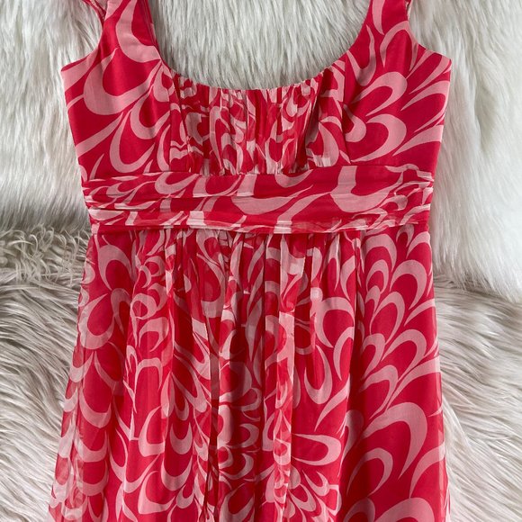 Milly of New York Women's Size 4 Pink Whimsical Sun Dress Sleeveless 100% Silk - Picture 3 of 11